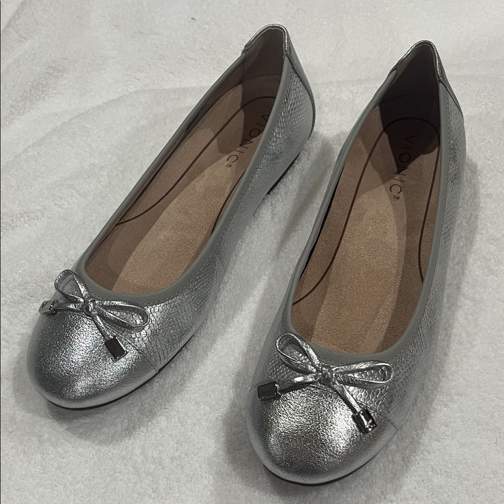 Vionic Metallic Silver Ballet Flats - image 1